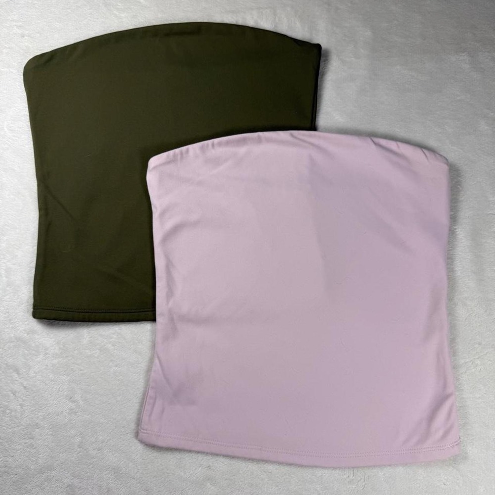 Garage 2‎ Pack Tube Tops Pink & Olive Green Strapless Bandeau Size Small